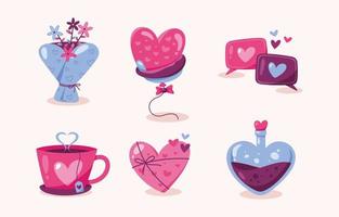 Love Dating Icon Set vector