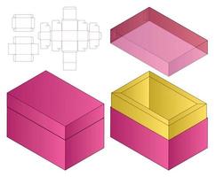 diseño de plantilla troquelada de embalaje de caja. Maqueta 3d vector