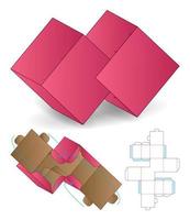 Box packaging die cut template design. 3d mock-up vector