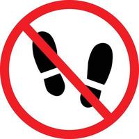 do not walk. no barefoot sign. do not step here symbol. do not stand here. flat style. vector