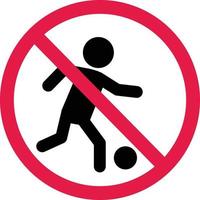 no football sign. no soccer player icon. ban on playing football symbol. flat style. vector