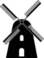 windmill icon on white background. windmill black sign. flat style. vector