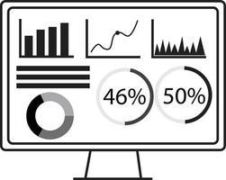 dashboard admin icon on white background. user panel template sign. data analysis symbol. flat style. vector