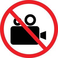 do not record video sign. using camera is not allowed image. video cam not allowed. flat style. vector