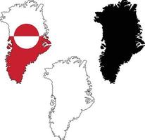 map of Greenland with flag. outline map Greenland. Greenland vector map silhouette. flat style.