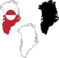 map of Greenland with flag. outline map Greenland. Greenland vector map silhouette. flat style.