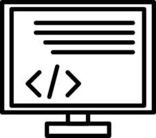 icono de línea de programación vector