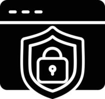 icono de glifo de seguridad web vector