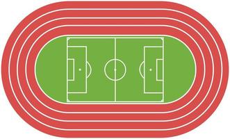 running track field icon on white background. big stadium have running track. flat style. vector