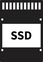 icono de la tarjeta ssd sobre fondo blanco. signo de unidad de estado sólido. símbolo de disco de almacenamiento. estilo plano vector