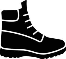 icono de botas de senderismo sobre fondo blanco. símbolo de zapatos. logo de zapatos de botas para hombre. señal de arranque. estilo plano vector