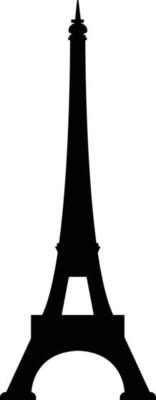 Eiffel tower black on a white background. Eiffel tower sign. flat style.