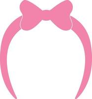 pink headband with bow on white background. headband with bow for small girl icon. flat style. vector