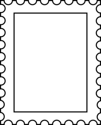 postage stamp icon on white background. curly frame sign. flat style.