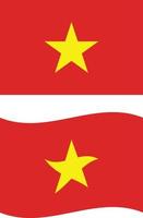 bandera de Vietnam. bandera nacional de vietnam. vietnam ondeando la bandera. estilo plano vector