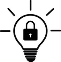 patent icon on white background. Intellectual property sign. patented solution locked symbol. flat style. vector