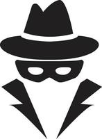 spy icon on white background. agent sign. spy silhouette. flat style. vector