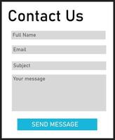 Contacts Form on white background. Contact Us sign. Contact form page template symbol. flat style. vector