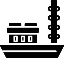 icono de glifo de barco de pesca vector