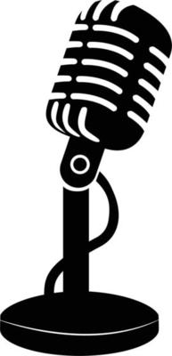 retro microphone icon on white background. vintage microphone sign. recording studio symbol. flat style.