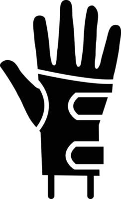 wrist brace icon on white background. arm bandage sign. flat style.