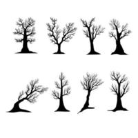 Tree silhouette vector set collection