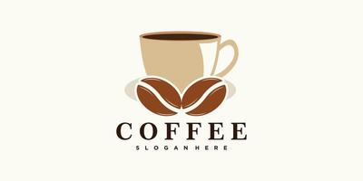 Coffee icon logo design inspiration for cafe or restaurant with creative modern concept vector