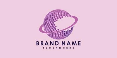 brand name with icon global creative concept vector