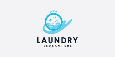 Laundry  logo design inspiration for washing icon with creative concept vector