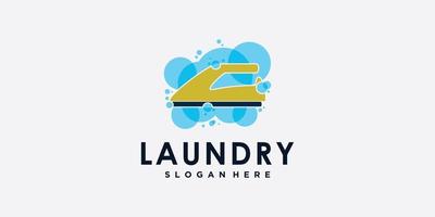Laundry washing machine logo for business with creative concept vector