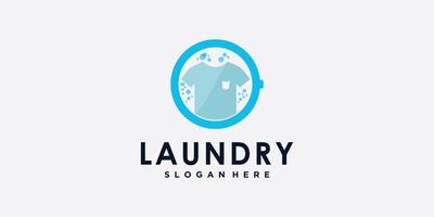 Laundry washing machine logo design for business with creative concept vector