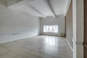 empty white room with repair and without furniture. room for office or clinic photo