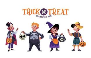 Trick Or Treat Character Set vector