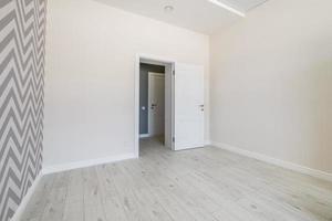 empty white room with repair and without furniture photo