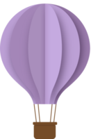 ballon à air chaud en papier violet, papier ballon à air chaud découpé png