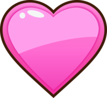 botón de corazón rosa de dibujos animados png