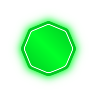 bannière hexagonale vert néon, hexagone néon png