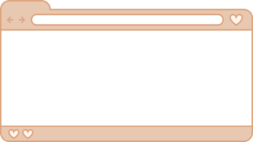 Brown Cute Browser Window, Cute Browser UI png
