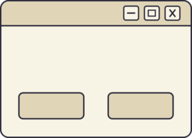 interface utilisateur marron avec deux boutons d'options png