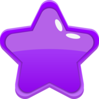 botão de estrela de desenho animado roxo png