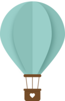 ballon à air chaud en papier turquoise, papier ballon à air chaud découpé png