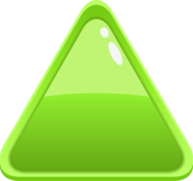 grön tecknad serie triangel knapp png