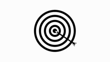 Black aim target with arrow sign. animated goal target icon. video