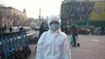 Healthcare worker outdoor pandemic video