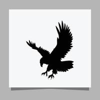 Vector illustration of a black eagle on white paper which is perfect for logos, business cards, emblems and icons.