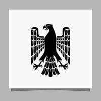 ilustración vectorial de un águila negra sobre papel blanco que es perfecta para logotipos, tarjetas de visita, emblemas e iconos.