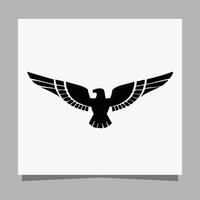 el águila negra vectorial sobre papel blanco es perfecta para logotipos, ilustraciones, pancartas, volantes, fondos de pantalla vector