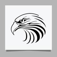ilustración vectorial de un águila negra sobre papel blanco que es perfecta para logotipos, tarjetas de visita, emblemas e iconos.
