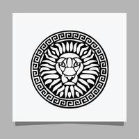 black lion logo on white paper with shadow perfect for business logos and business cards vector