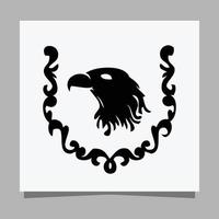 Vector illustration of a black eagle on white paper which is perfect for logos, business cards, emblems and icons.